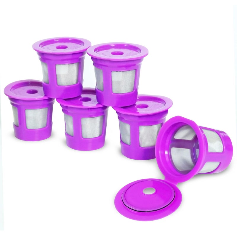 بيرفيكت بود Perfect Pod Cafe Save فلاتر القهوة K Cup Pod القابلة لإعادة الاستخدام - كبسولات قهوة قابلة لإعادة الملء مع مصفاة شبكية مدمجة للاستخدام مع Keurig & Select ماكينات صنع القهوة بكوب واحد 6 عبوات - Image 1
